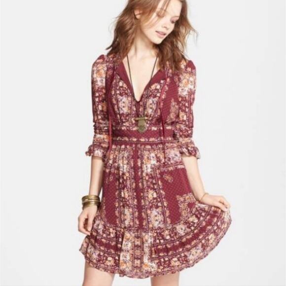 Free People Bridgette Small Long Sleeve Boho Dress - Picture 9 of 11